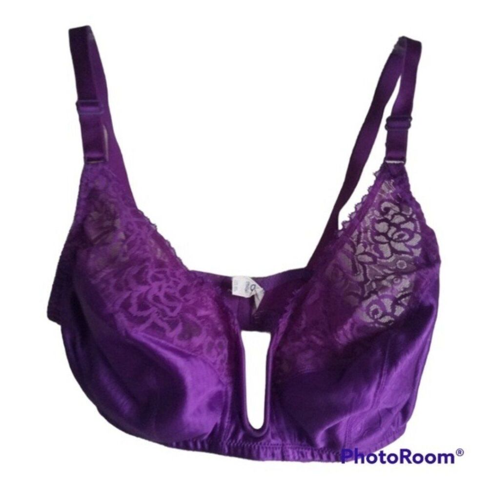 Bali Purple Satiny Bra Size 36 D with Underwire